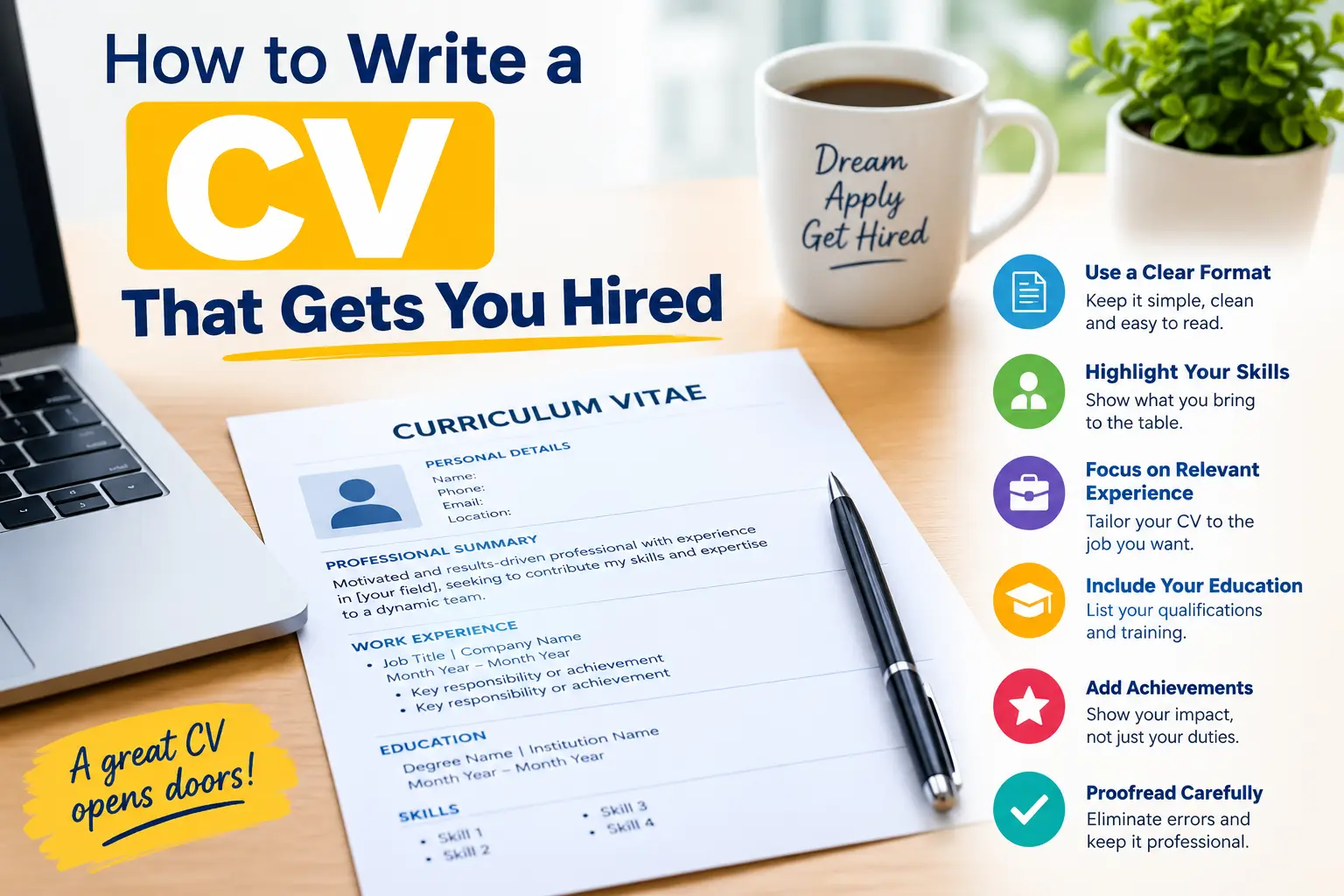How to Write a CV  that gets you Hired